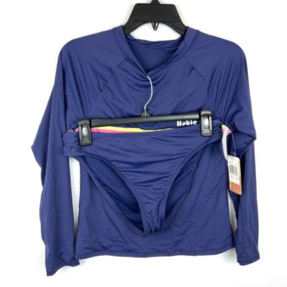 Hobie Girl’s Blue Two Piece Rashguard Swimsuit Set Size 16